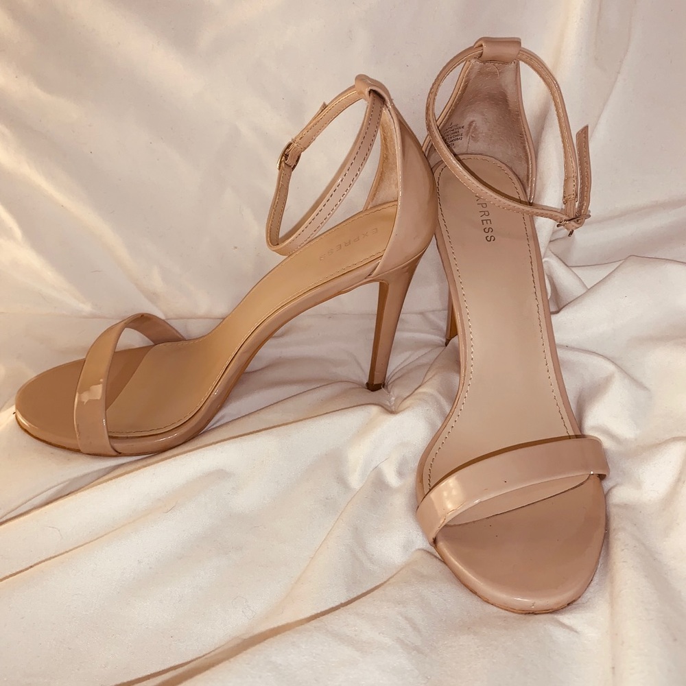 Express nude straps heels